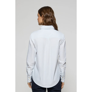 Camicia oxford a righe blu con logo Rigby Go