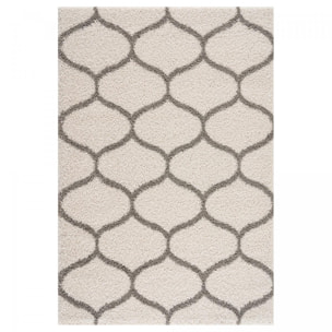 Tapis longs poils shaggy tissé motif scandinave HABO