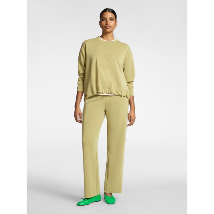 Elena Mirò - Pantaloni palazzo in scuba - Verde chiaro