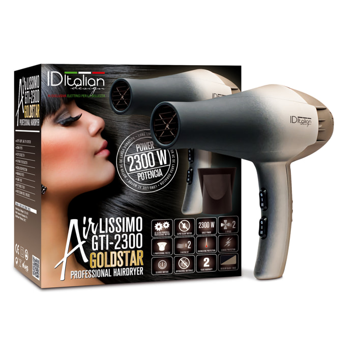 Asciugacapelli Gti 2300 Airlissimo 
Colore Oro