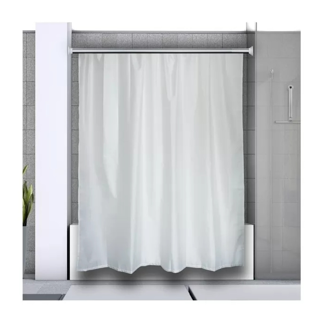 Spirella Barre tringle pour rideau de douche d'angle modulable à fixer en Alu DECOR UNIVERSAL Finition Brillante