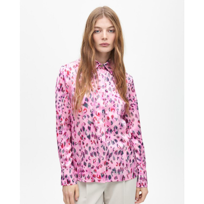 Camicia dritta stampa animale