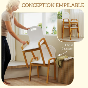 Lot de 2 chaises enfant style nordique en bois - hauteur réglable 4 niv. - empilables