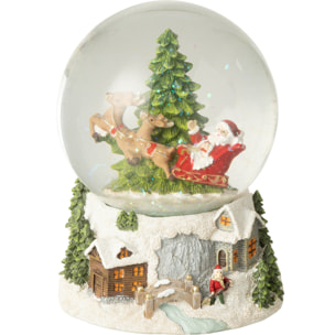 J-Line décoration Boule De Neige Père Noël - polyrésine - mix - 2 pcs