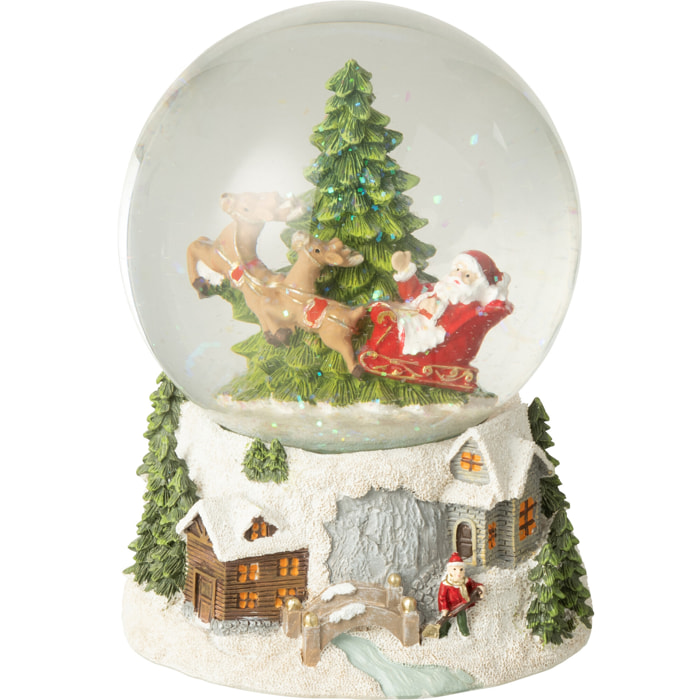 J-Line décoration Boule De Neige Père Noël - polyrésine - mix - 2 pcs