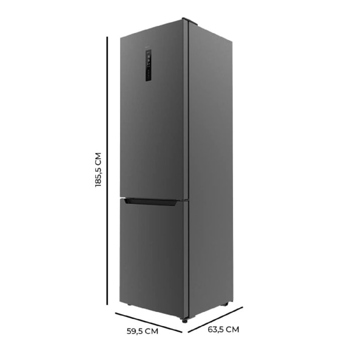 Frigorífico Combi 2 Puertas Bolero CoolMarket Combi 322 Dark D. 322 L, Altura 18