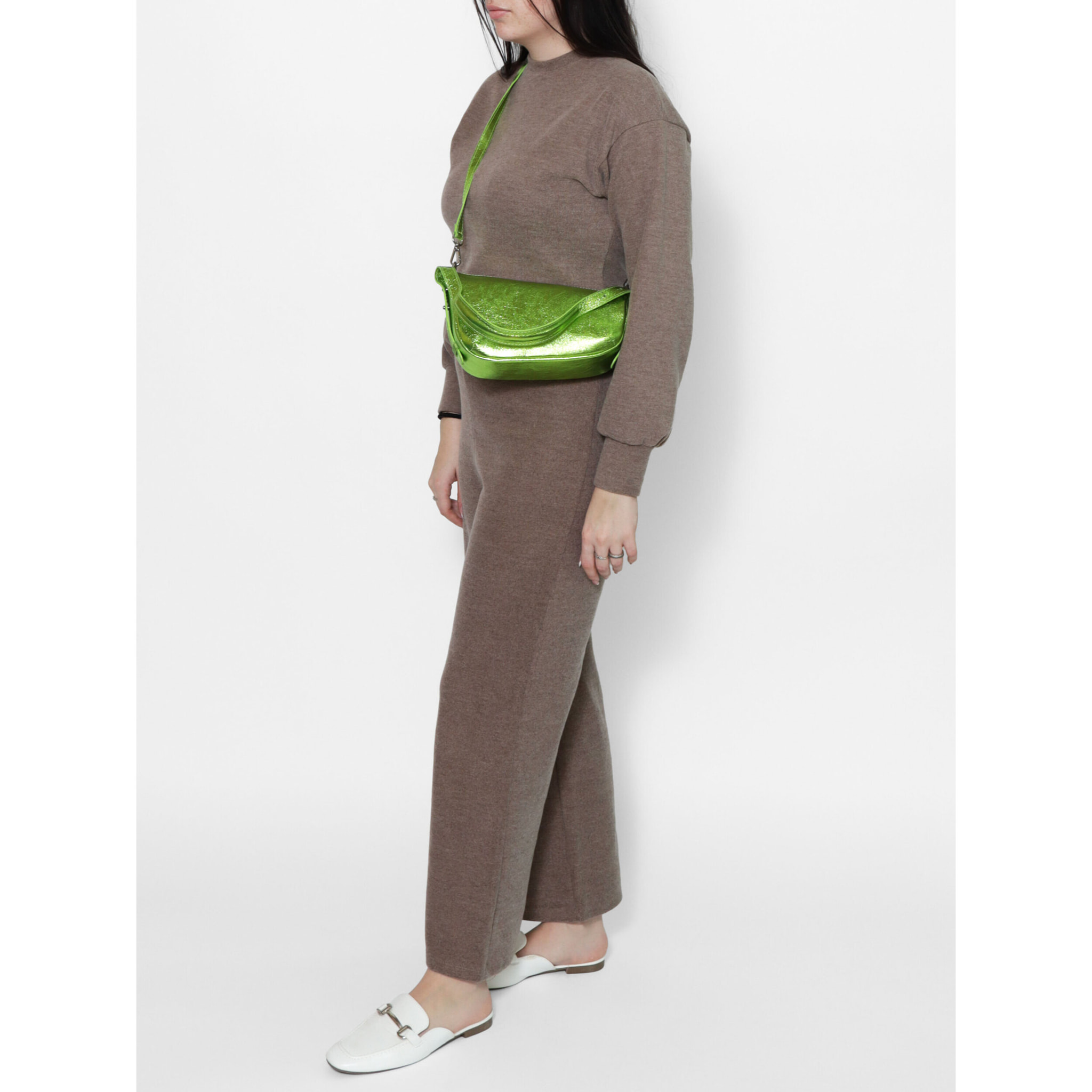 Borsa a spalla da donna In Vera pelle Made in Italy 26x15x10 cm