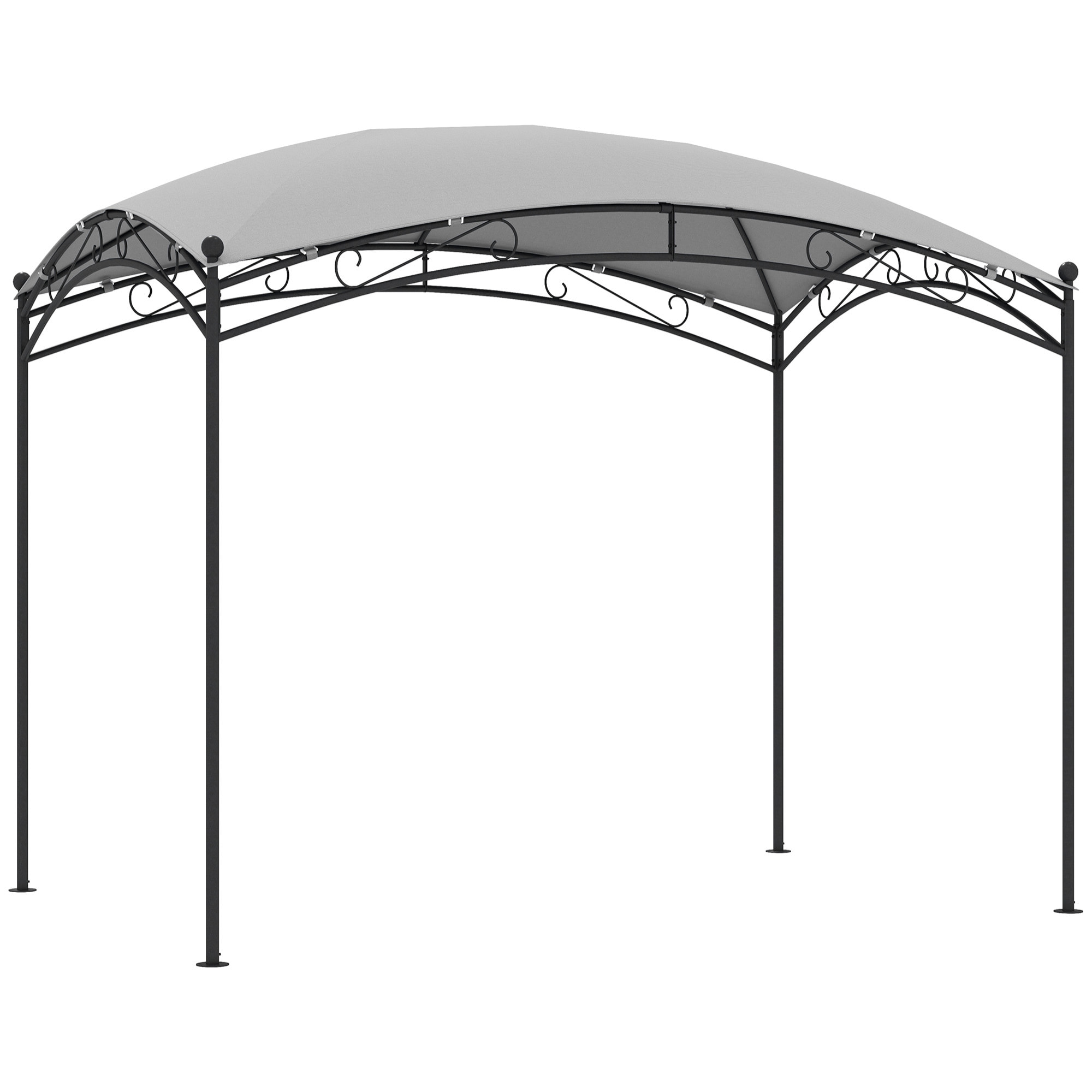 Cenador para Jardín 3x2 m Pérgola de Jardín Gazebo con Cúpula Elegante y Estructura Metálica Impermeable Carpa para Exterior Terraza Patio Gris