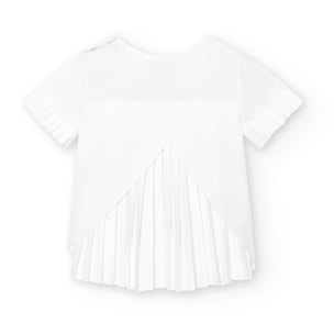 Camiseta niÃ±a, algodÃ³n, estampado, blanco, manga corta