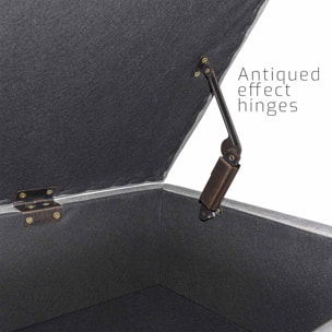 ISTANBUL - Cassapanca ottomana con contenitore da 42L. Panca fondoletto pouf in tessuto con seduta imbottita e piedi in legno di pino