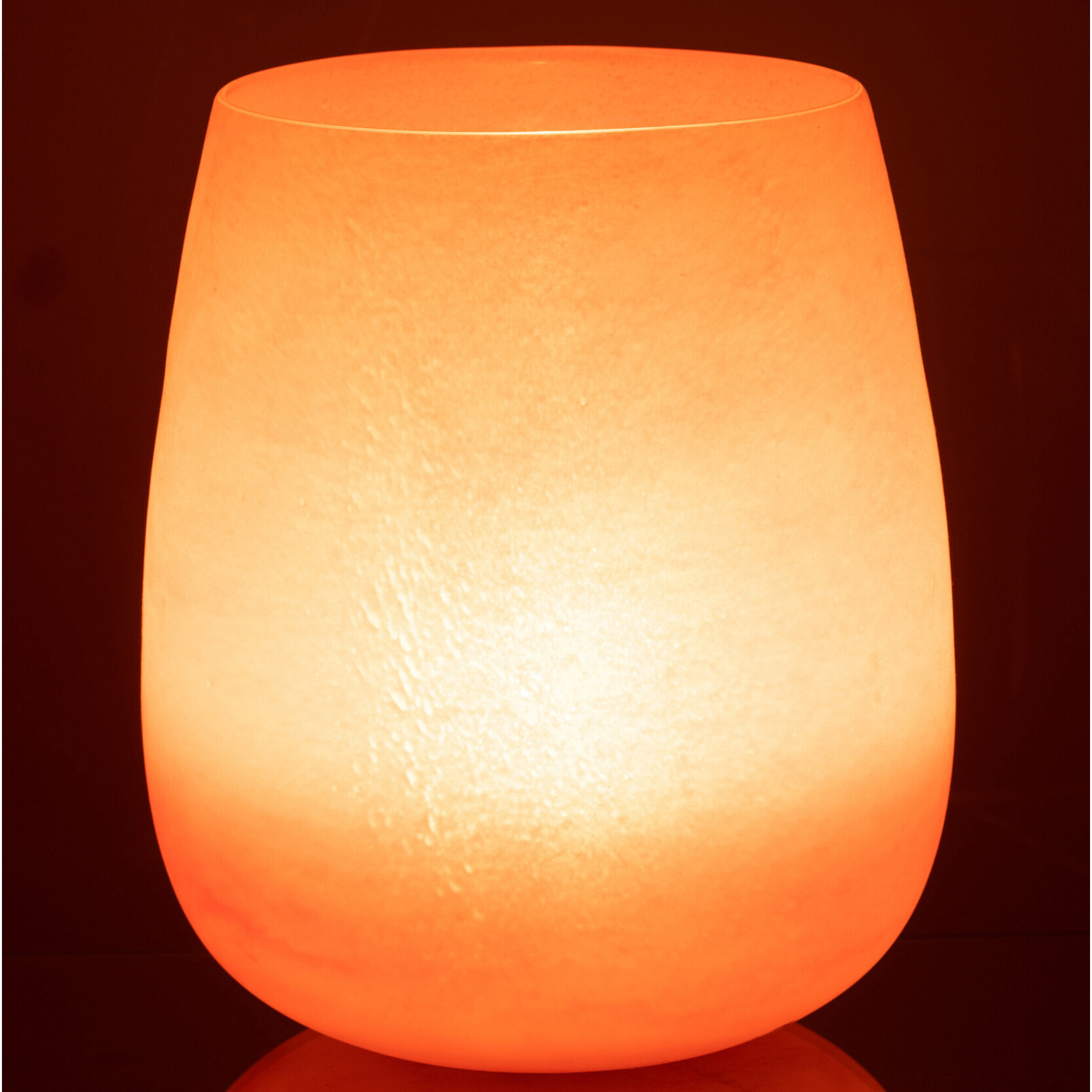 J-Line vase Givré  - verre - corail - Ø 23 cm