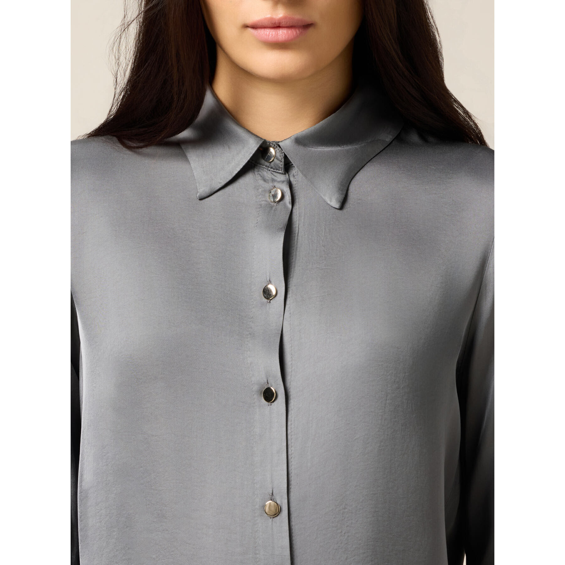 Oltre - Camicia in raso di viscosa - Grigio