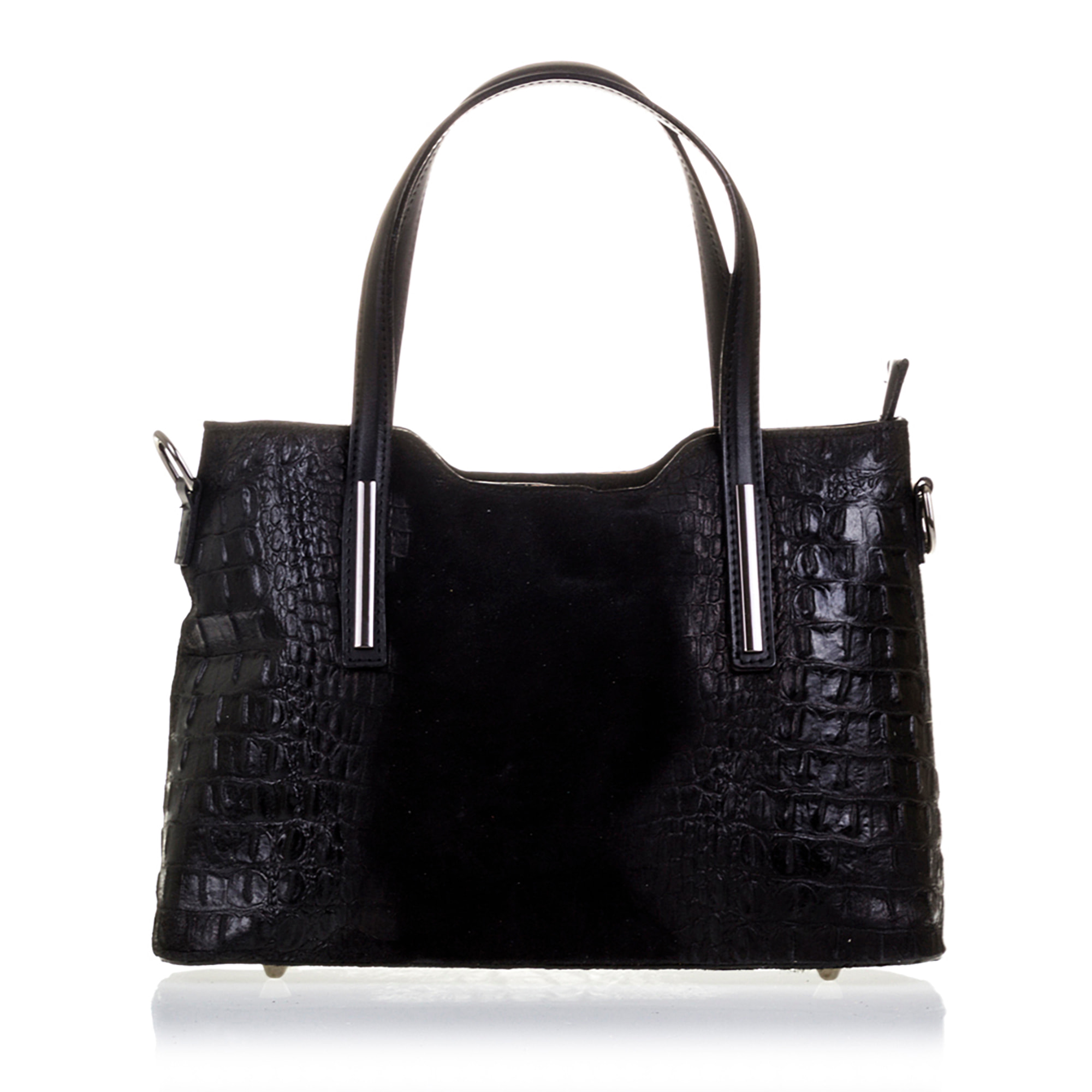 Fiesole Borsa tote Donna.Pelle autentica Camoscio Inciso Coccodrillo