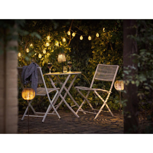 Filo luminoso LED Carlisle in polyrattan e metallo natural/nero — 180 cm