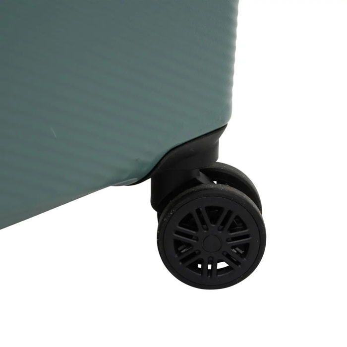 Set de 3 valises ABS 8 roues vert