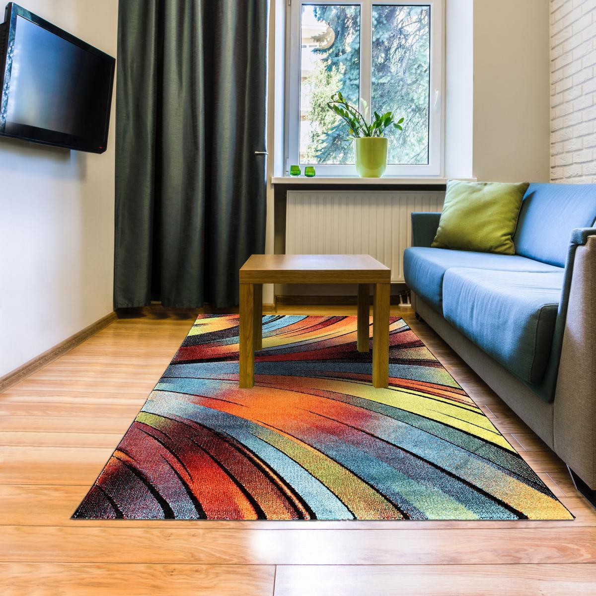 Tapis salon et chambre tissé motif géométrique HOPI