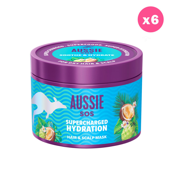 6 Masques Cheveux Hydratation 500ml - Aussie