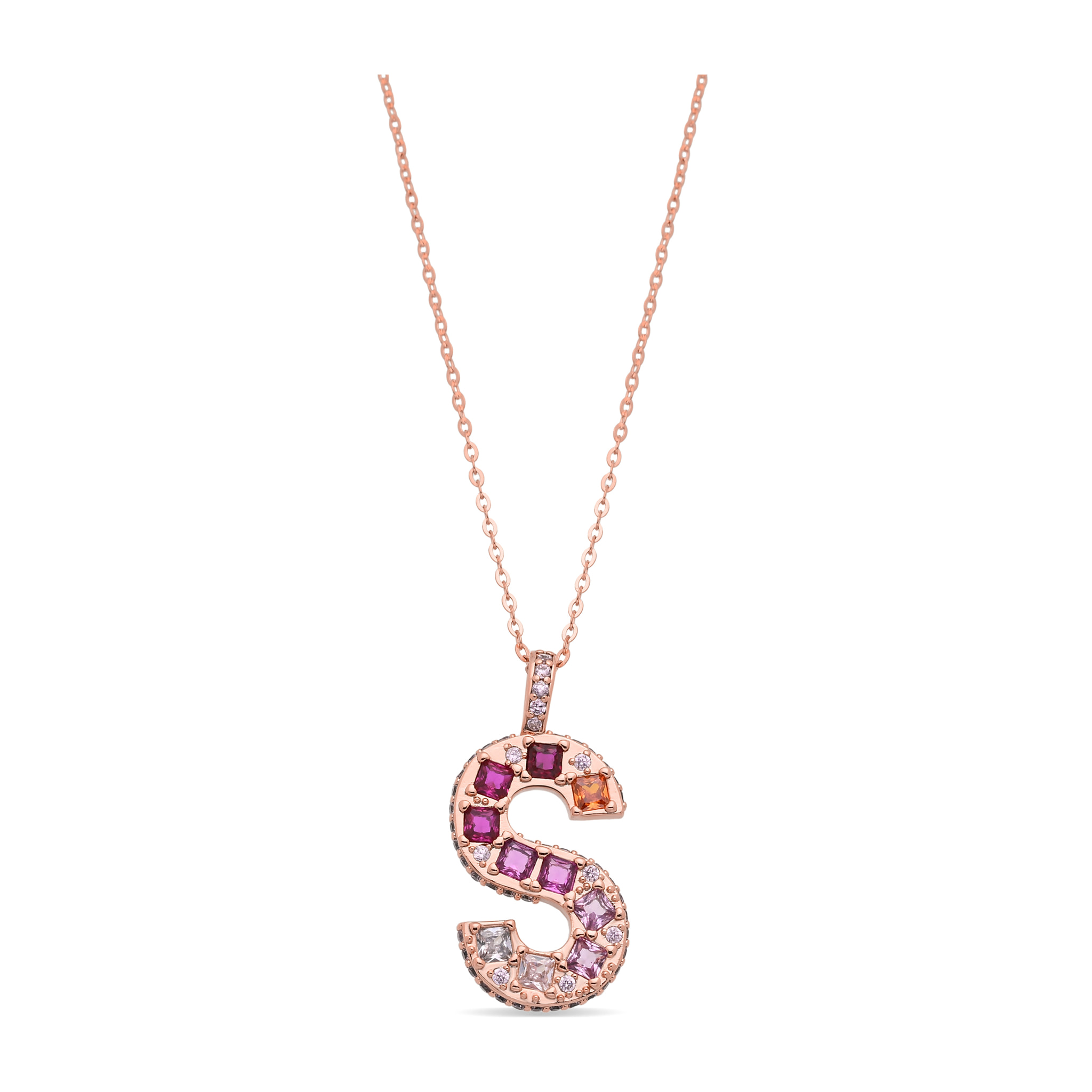 Collar S acabado oro rosa 18k