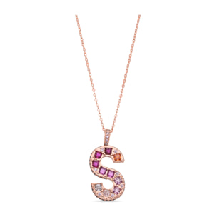Collar S acabado oro rosa 18k