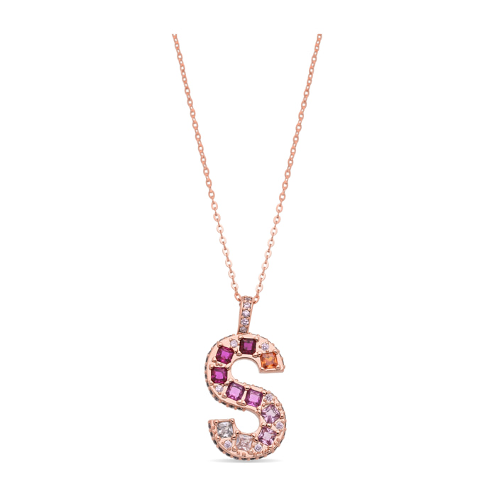 Collar S acabado oro rosa 18k
