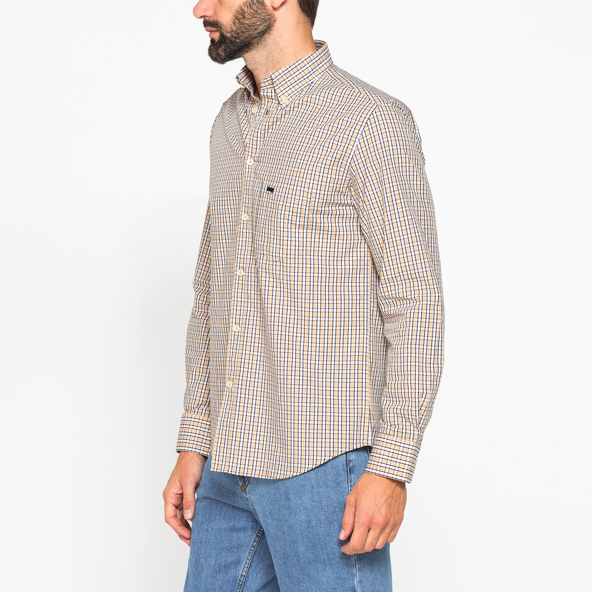 CAMICIA BUTTON-DOWN CON MANICA LUNGA E TASCHINO