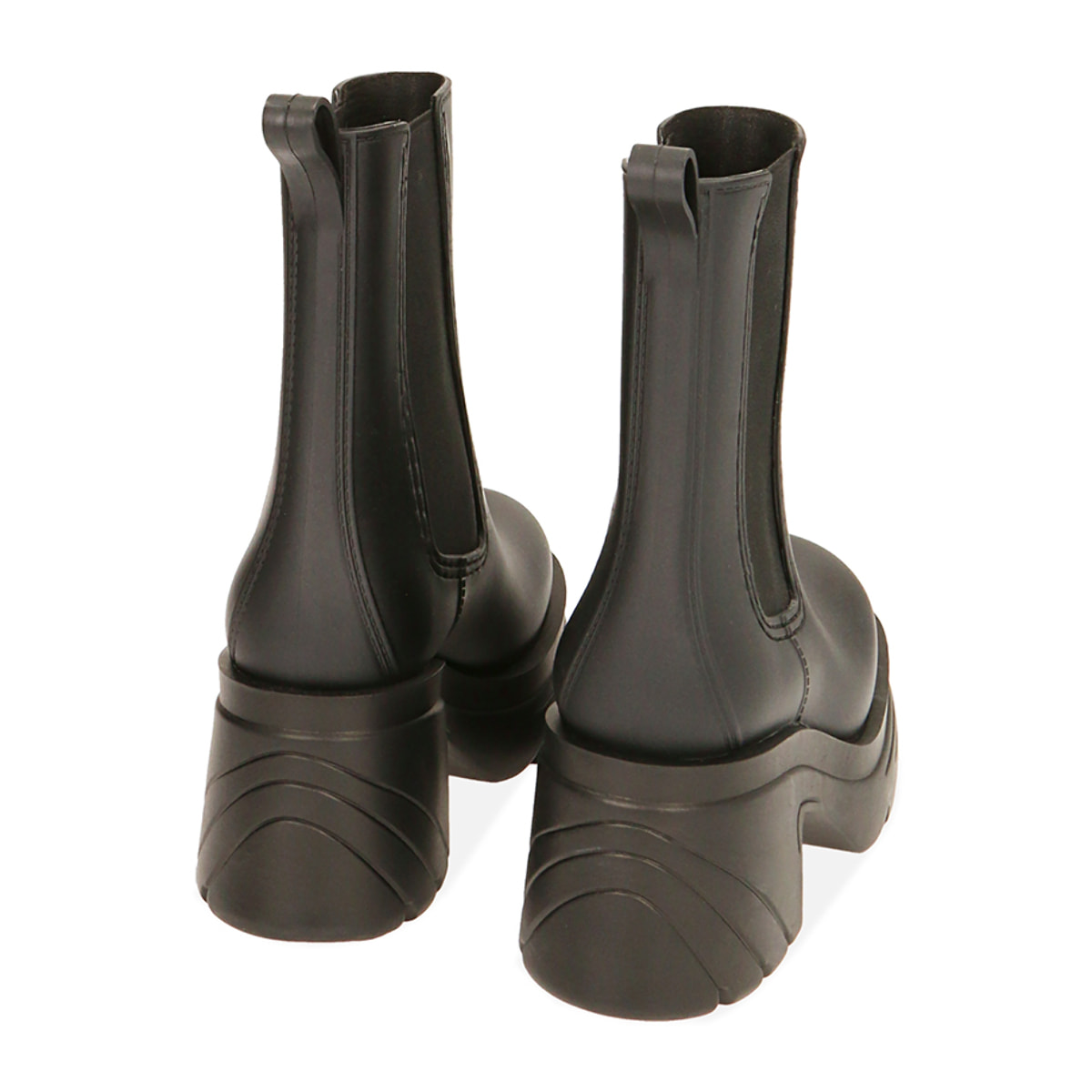 Chelsea boots da pioggia neri in pvc