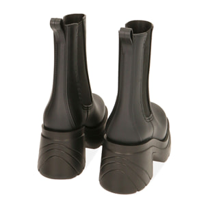 Chelsea boots da pioggia neri in pvc