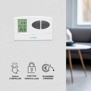 Thermostat programmable filaire pour chauffage ou climatisation - Avidsen - 103954