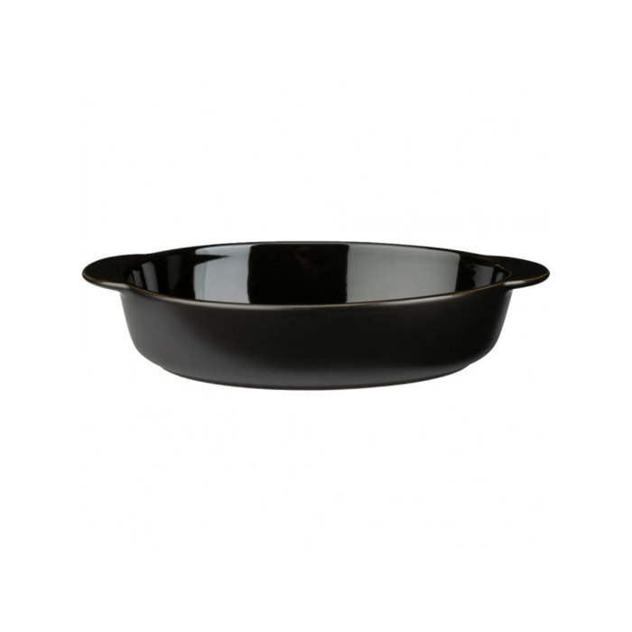 Plat à four oval en grès noir L27cm - MIOU 127