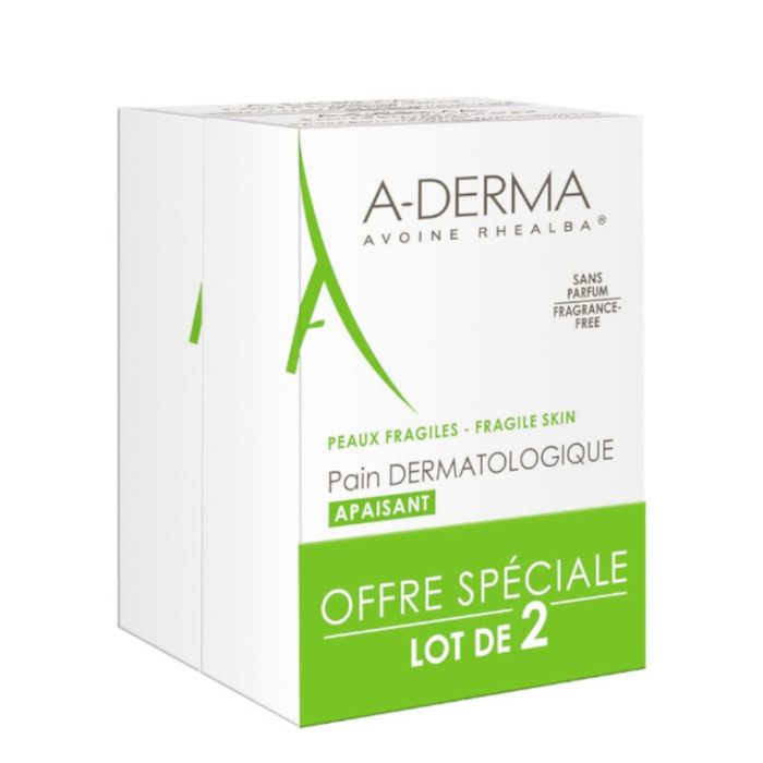 Pain Dermatologique Apaisant - Peaux Fragiles 2x100g