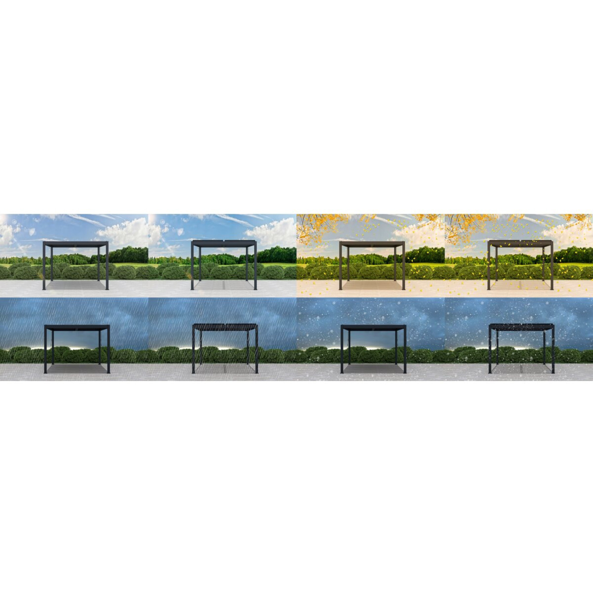 Pergola bioclimatique en aluminium "Windsor" - 3 x 3 m - Anthracite