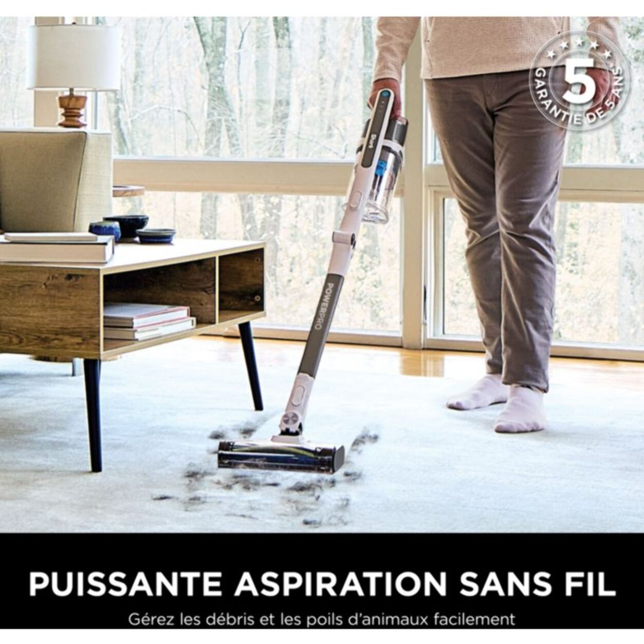 Aspirateur balai SHARK IZ380EUT PowerPro Pet avec brosse motorisée pour poils d’animaux