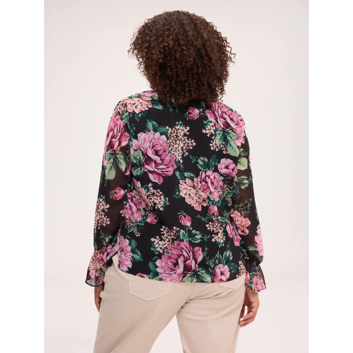 Fiorella Rubino - Blusa con stampa floreale - Nero