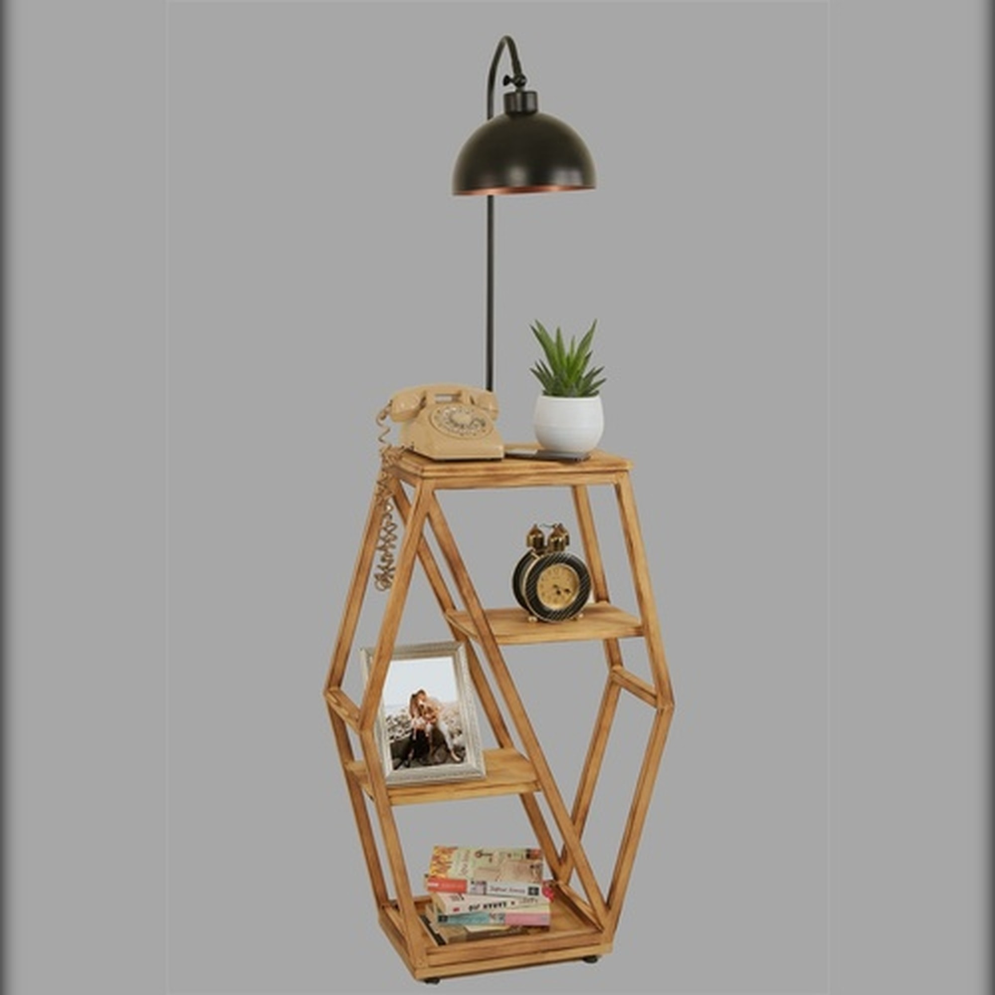 Lámpara de pie con metal , negro bronze, 38x25x165, casquillo E 27 Max 60 W