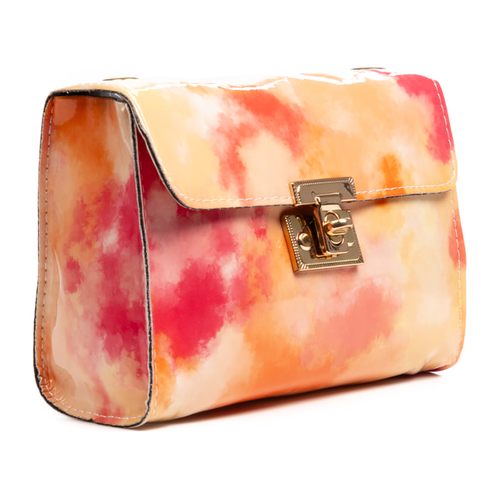 Borsa a tracolla da donna Foglio. Stampa multicolore.