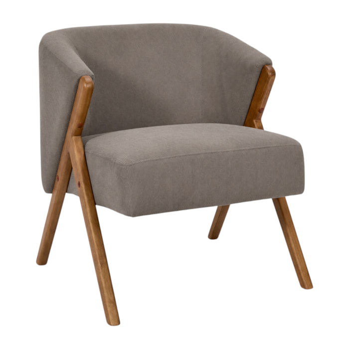 Fauteuil - HOME DECO FACTORY - Cotelet Jules - Confortable - Épuré - Marron
