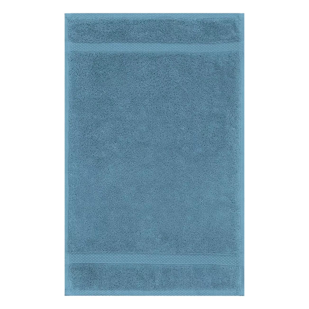 Serviette invites pur coton 550 g/m² uni bleu Elea canard