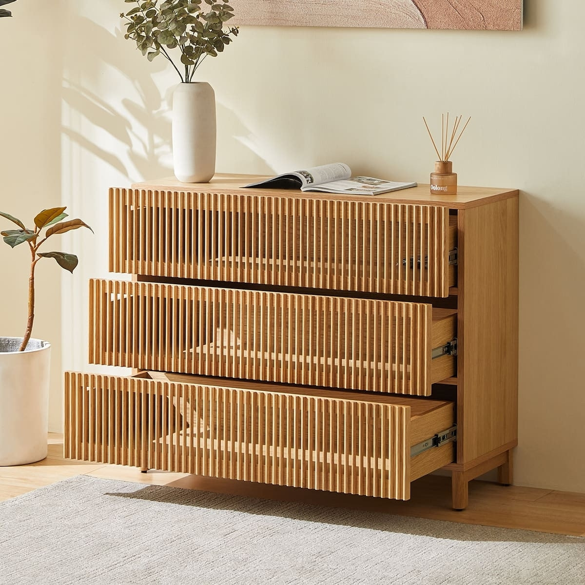 Commode 3 tiroirs en bois - UMEA