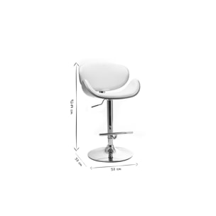 Tabouret de bar design blanc et bois clair WALNUT