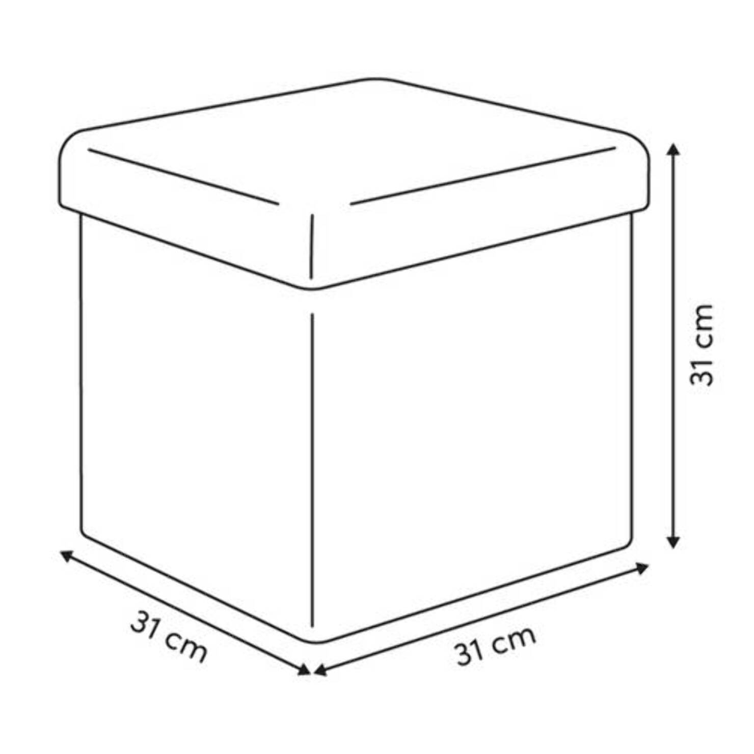 Pouf Mix'N Modul carré pliable 31x31cm marron