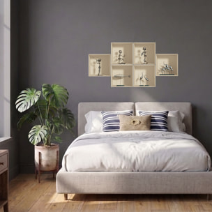 Stickers muraux 3D | Sticker Mural Autocollant effet 3D Postures design en aluminium - Stickers adhésifs 3D Chambre Salon Trompe l'oeil