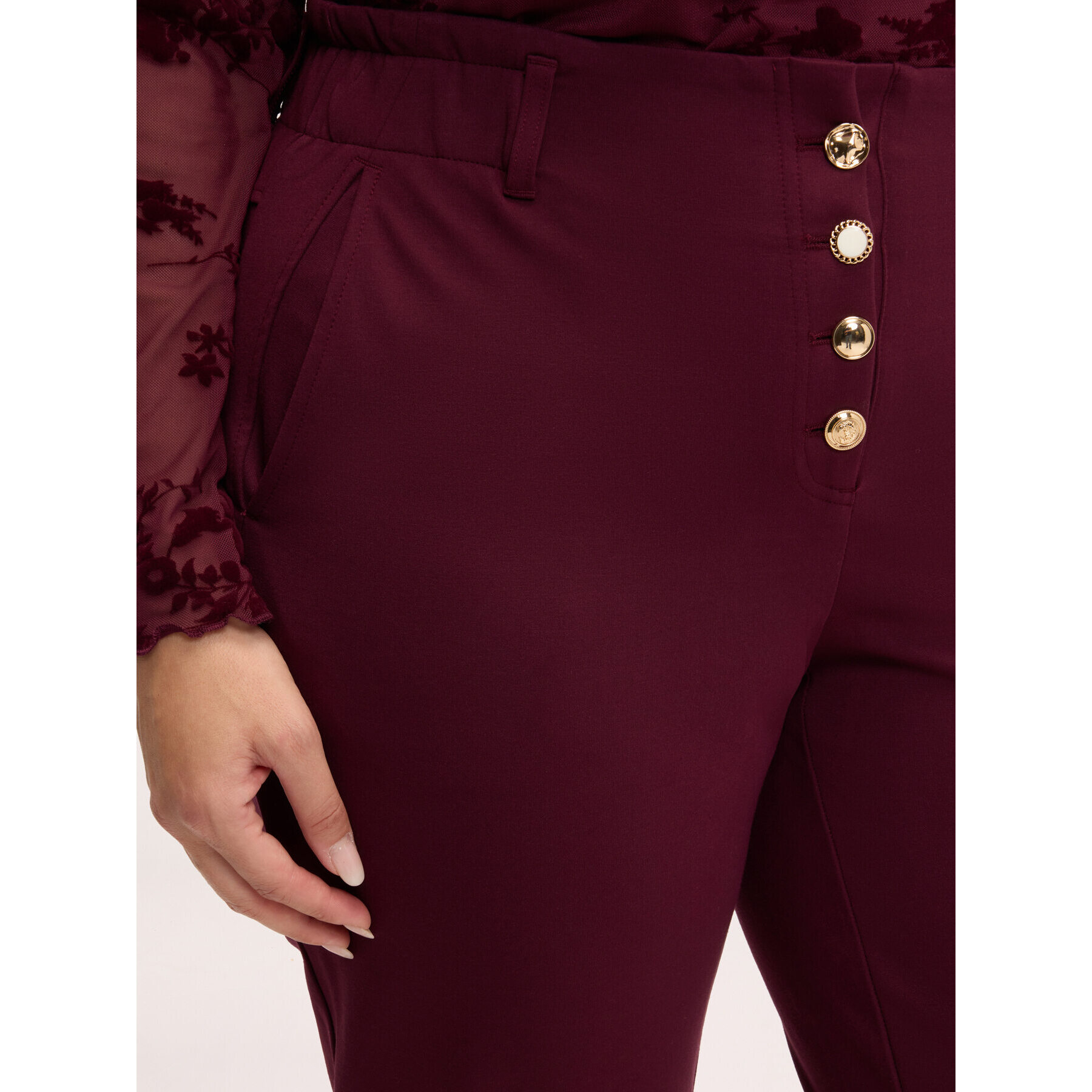 Fiorella Rubino - Pantaloni Balloon in Punto Milano - Bordeaux