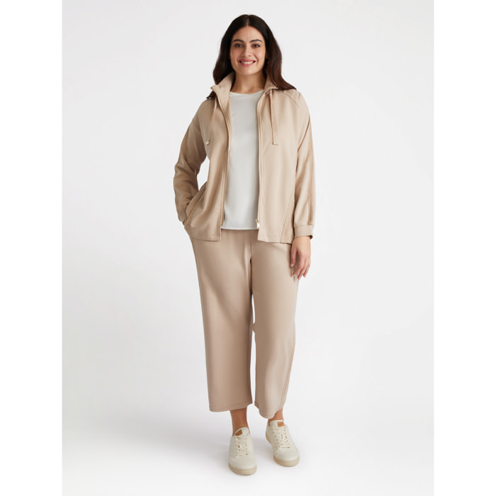 Fiorella Rubino - Joggers cropped con dettaglio macramè - Beige