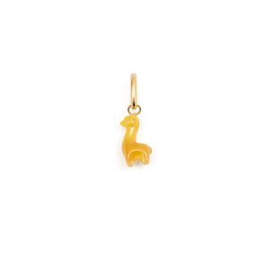 Charm Llama Stone Plata Baño Oro