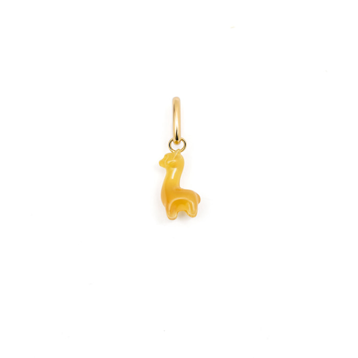 Charm Llama Stone Plata Baño Oro