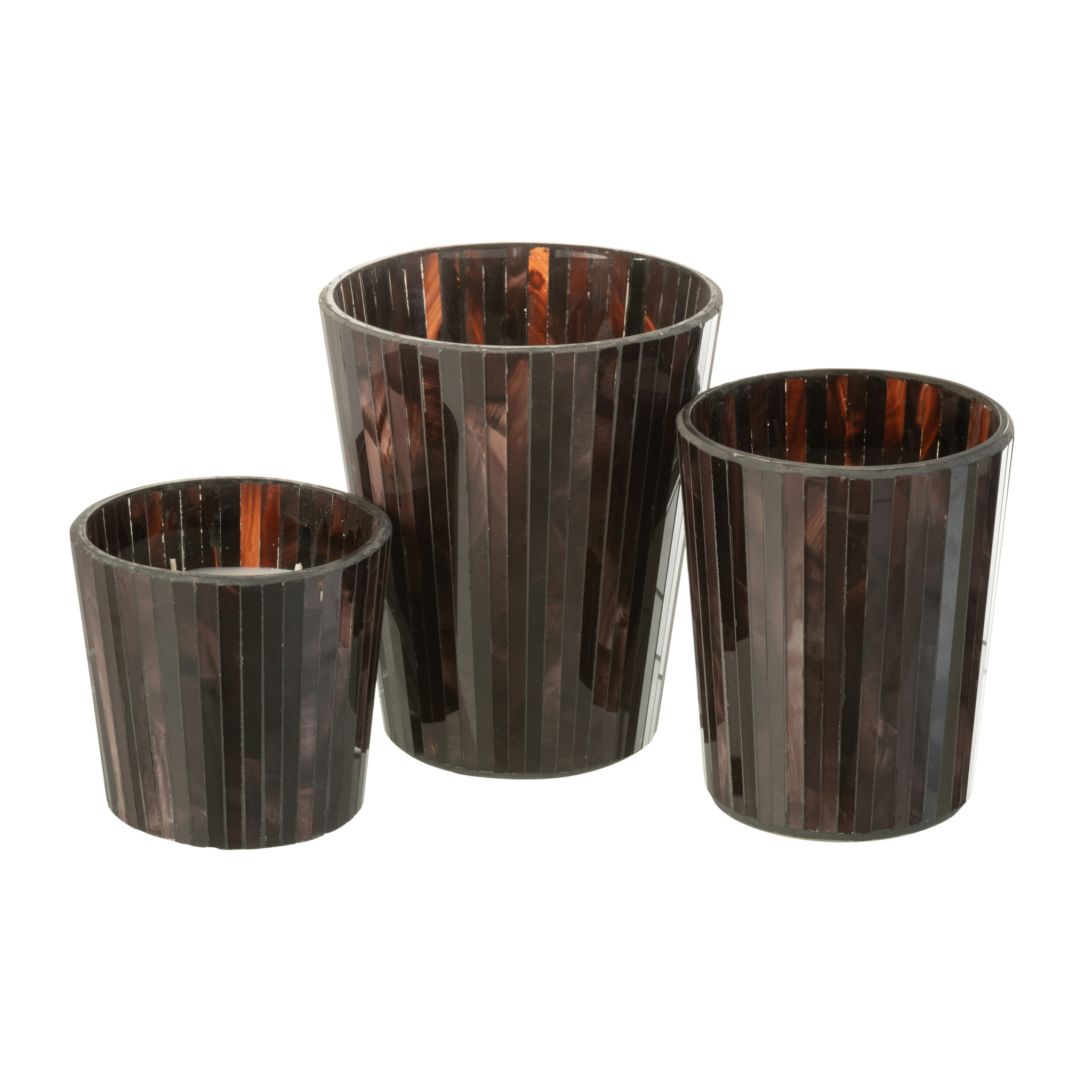 J-Line bougie parfumée Noa - Woody Aurora - verre - brun - large - 60U