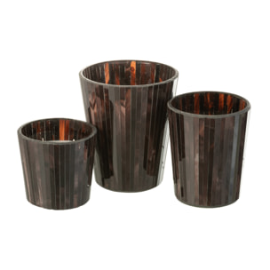 J-Line bougie parfumée Noa - Woody Aurora - verre - brun - large - 60U