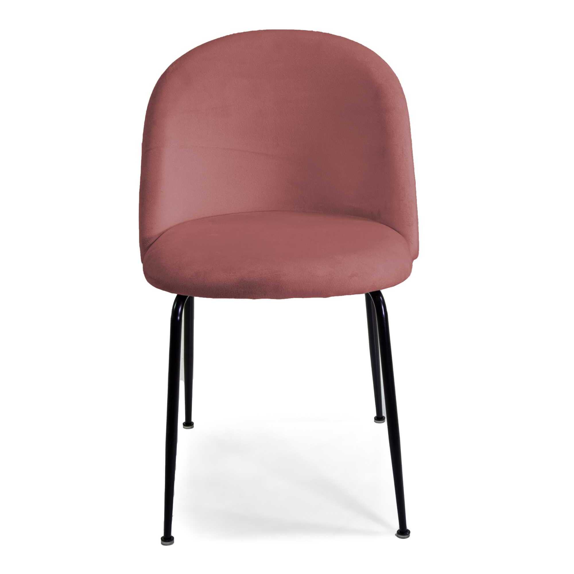 Sedia Sammi Vacchetti in velluto rosa antico con struttura nera cm50x57h77,5