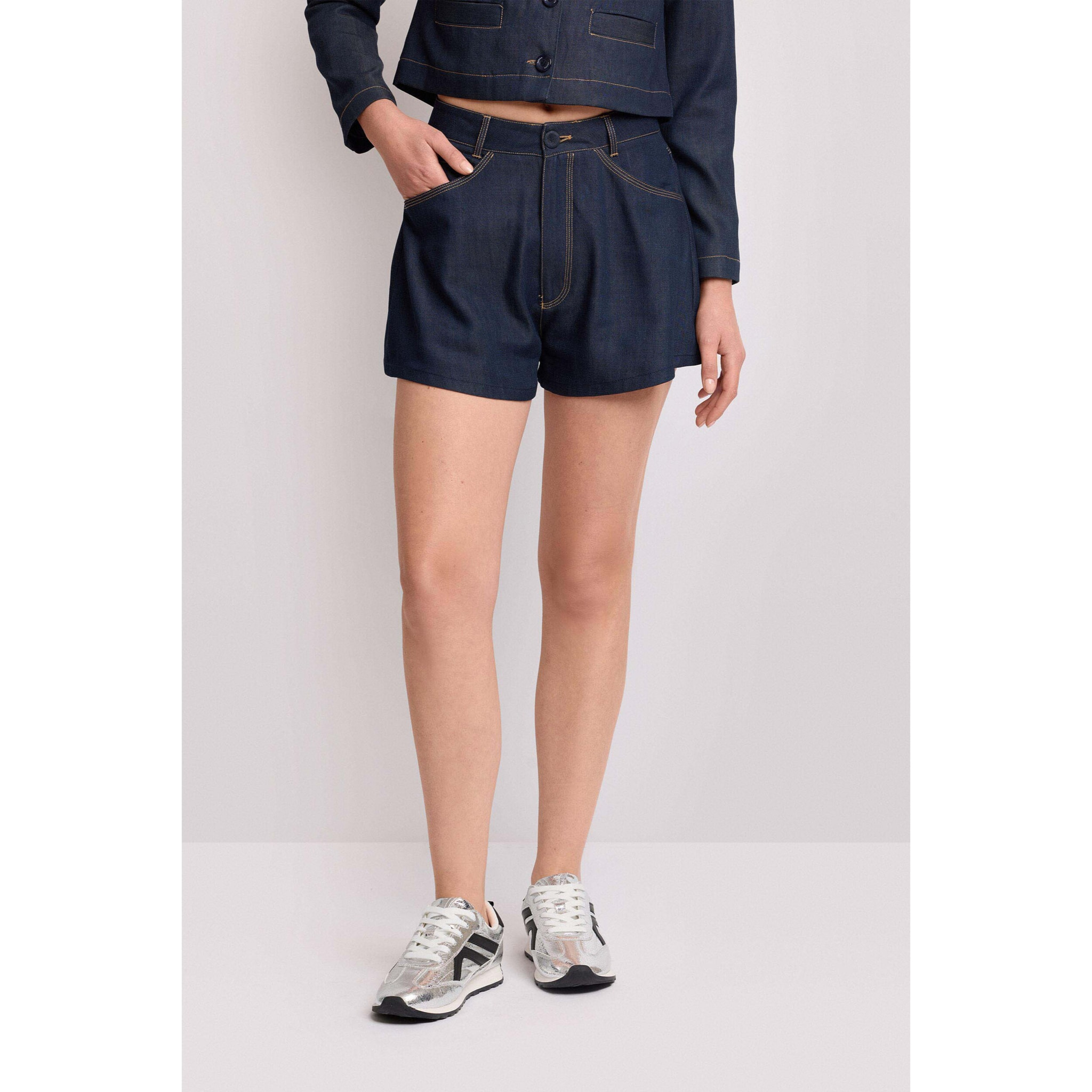 Kocca - Pantaloni corti in denim Donna, Tinta unita