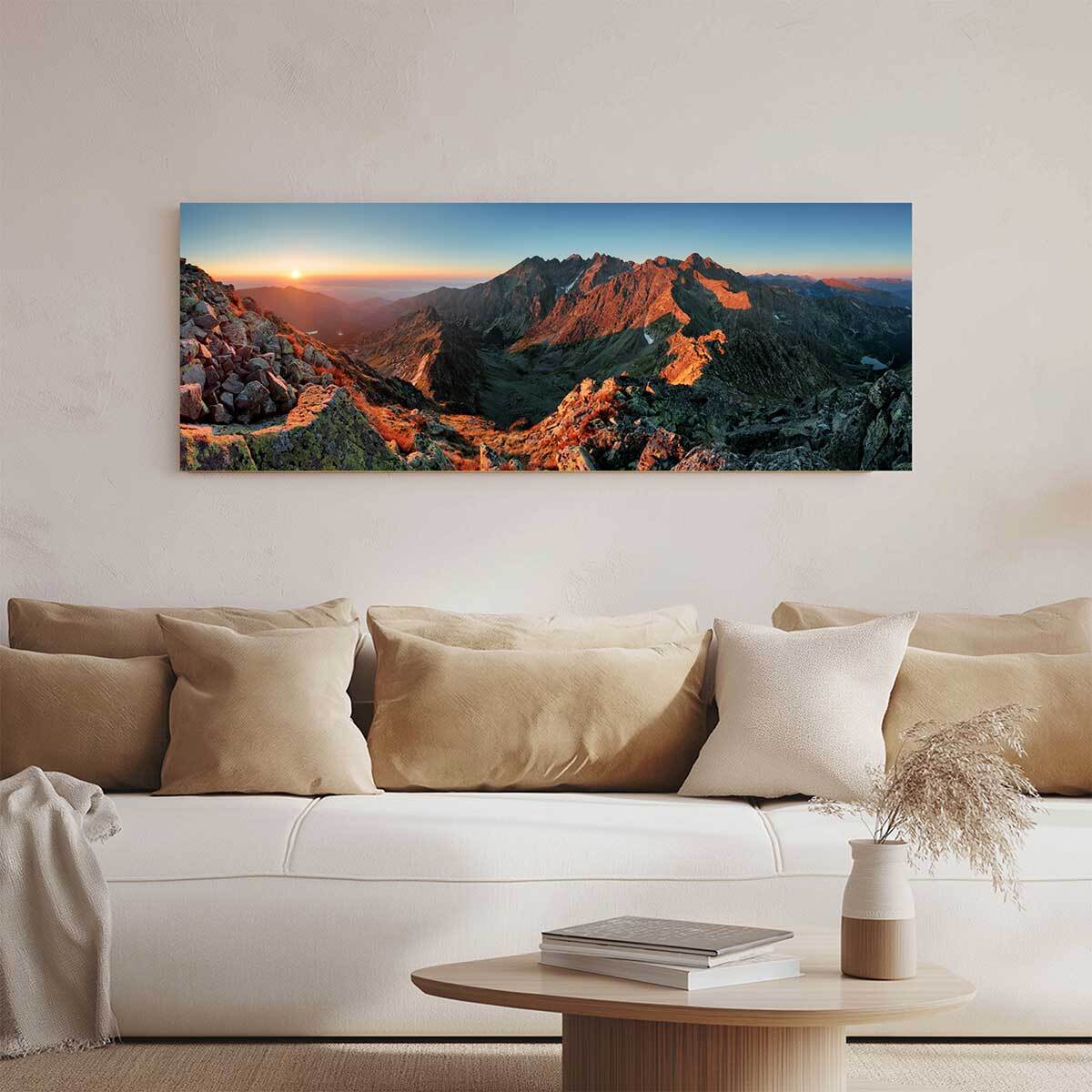 Tableau panoramique panorama montagneux roches Toile imprimée